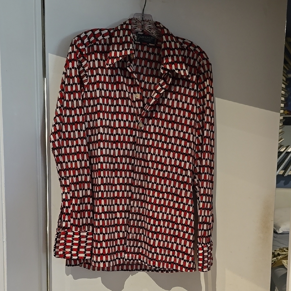 Red and White Patterned Shirt